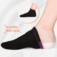 Semelles intérieures unisexes invisibles en silicone pour augmenter la taille, chaussettes de gel pour talon douloureux, fasciite plantaire, silicone blanc, taille unique