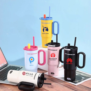 Gobelet <span class=keywords><strong>isotherme</strong></span> à double paroi en acier inoxydable personnalisé de 40 oz, 32 oz, 14 oz avec paille, <span class=keywords><strong>mug</strong></span> à café de voyage avec couvercle, anti-fuite, sans BPA - Product Image 2