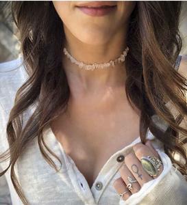 <span class=keywords><strong>Collier</strong></span> à breloques en pierre de quartz rose <span class=keywords><strong>collier</strong></span> de pierres irrégulières pour femmes bijoux de style bohème - Product Image 5