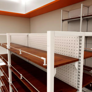 מעמדי תצוגה ממתכת ועץ בהתאמה אישית, חד-צדדיים, 5 מדפים, מידות מתכווננות, עצמאיים, לחנויות מכולת, נוחות וחנויות קמעונאיות - Product Image 6