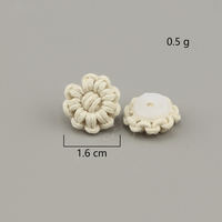 Kancing Tenun Tangan Berbentuk Bunga 16mm, Dilapisi Benang Katun, Kancing Berlapis Kain, Aksesoris Pakaian DIY