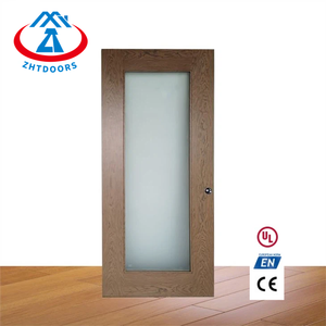 ZHTDOORS ben noti produttori cinesi bianco interno di un'ora tagliafuoco porte in rovere con vetro EN Standard - Product Image 6