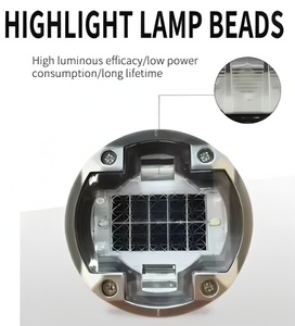 Borne <span class=keywords><strong>de</strong></span> signalisation routière <span class=keywords><strong>solaire</strong></span> synchronisée Bluetooth, marqueur routier LED en alliage d'aluminium, yeux <span class=keywords><strong>de</strong></span> chat clignotants sans fil à fréquence commune pour la sécurité routière - Product Image 3