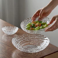 Nouvelle Assiette à Fruits de Luxe Rétro en Verre Cristal Faite à la Main avec Support pour Table Basse de Salon Usage Domestique – Lot de 6 Pièces