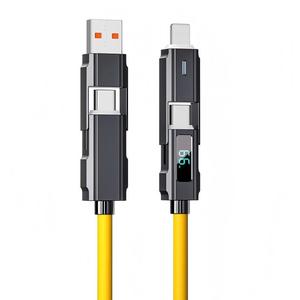 Đa Sạc Dây 4 Trong 1 Cáp <span class=keywords><strong>USB</strong></span>, Nhanh Chóng Sạc Cáp-Pd 60W <span class=keywords><strong>USB</strong></span> C Đa Nhanh Chóng Sạc Cáp Với LED Hiển Thị Cho Tất Cả Các Điện Thoại - Product Image 1