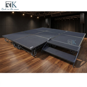 Black Carpeted Finish <b>Stage</b> <b>Platform</b> Folding Detachable <b>Platform</b> <b>Stage</b> - Product Image 2