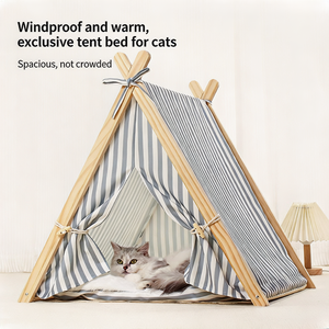 Nichoir pour chien PetTent, universel quatre saisons, amovible, lavable, fermé, pour intérieur, pour chat, hiver, chaud, forme triangulaire - Product Image 3