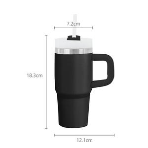 New Arrival 14oz 304 Stainless Steel Thermal Mug Double Wall Vacuum <b>Insulated</b> Travel Coffee <b>Cup</b> Straw Modern Design 6-12 Hours - Product Image 4