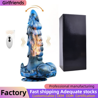 Consolador de monstruo de empuje, ventosa de Control remoto, estimulador de punto G realista, fantasía gruesa grande para mujeres y hombres, Juguetes sexuales para pene