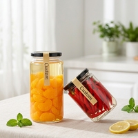 Geurdicht opbergdoosje voor bloemen, 2oz 3oz 4oz glazen potjes met deksels, op maat gemaakte fruit- en bloempot met metalen deksel, zwart wit