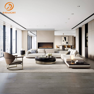 Set di Divani Modulari a 2 Posti in Bouclé, Componibile a L, Comodo, Grigio, Moderno per Soggiorno, Hotel, Villa - Product Image 1