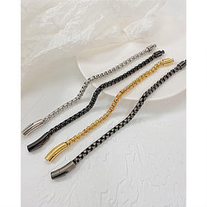 Pulseras de cadena gruesas de acero inoxidable chapadas en oro/Negro, joyería de Cable trenzado grueso, pulseras de cadena de Metal para hombres y mujeres - Product Image 1