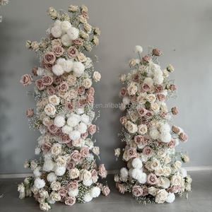 Set Floreale a Corno per Matrimoni, Torre di Fiori Marrone Caffè, Fiori Artificiali per Arco, per Vetrine di Showroom e Decorazioni Nuziali - Product Image 6