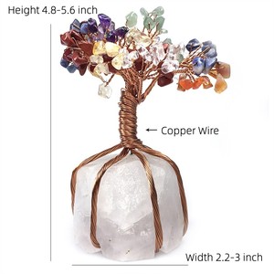 Base en pierre brute naturelle 7 chakra cristal énergie reiki fengshui argent arbre de noël chanceux pierre cristal arbre pour cadeau - Product Image 2