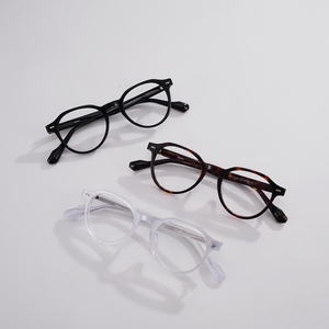 Gafas Ópticas de Acetato al por Mayor de Fábrica, Montura Redonda Retro con Logotipo Personalizado, Gafas con Protección Contra Luz Azul, Gafas Graduadas - Product Image 1
