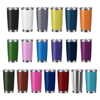 Vente en gros de gobelets isothermes pour voiture en acier inoxydable à double paroi avec revêtement en poudre de 20 oz et refroidisseur de canettes de bière
