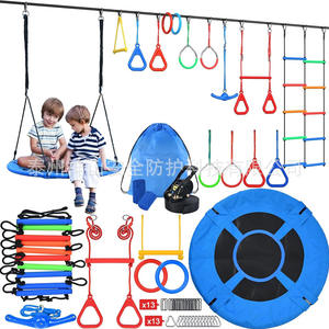 Kit Ninja Warrior E, conjunto de circuito de obstáculos para niños, capacidad de carga de 200kg, equipo de entrenamiento de equilibrio para juegos en interiores y exteriores - Product Image 1