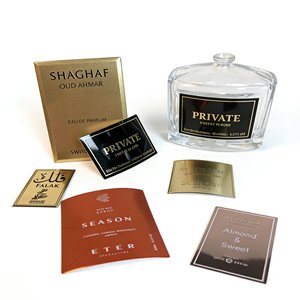 Custom Luxury <b>Metal</b> Brand Embossed logo Aluminium Label Perfume Stickers Aluminium Label Sticker for Bottle - Product Image 5