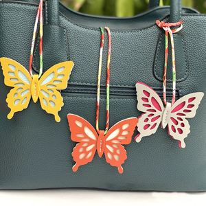 New Design Creative Colorful Butterfly <b>Charm</b> Cotton Rope Leather <b>Bag</b> Animal Pendant - Product Image 2