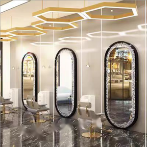 Espejo de tocador con luz LED personalizado de longitud completa, estilo moderno, peluquería colgante para salón, barbería, hecho de Metal para uso en centro comercial - Product Image 4