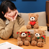 Jouets en peluche en forme de cœur pour la Saint-Valentin, ours en peluche rose, cadeau et jouets anti-ennui, jouets en peluche personnalisés