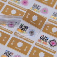 Op maat gemaakte waterdichte zelfklevende QR-code beveiligingsstickers met WiFi voor fruit- en groenteverpakkingen