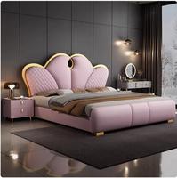 Ensemble de chambre à coucher chinois traditionnel de luxe avec grand rangement, lit double king size, design princesse française, meubles de maison en bois antique
