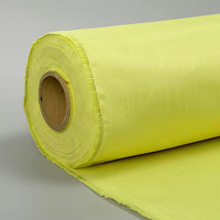 Tissu en fibre d'aramide tissé jaune 1500D 200GSM, ignifuge, de poids moyen, pour tissu balistique
