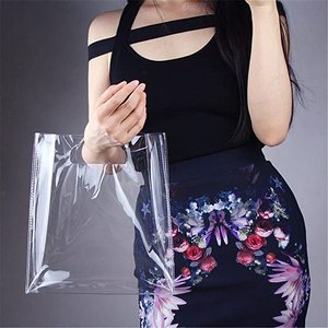 Chất Lượng Tốt Custom Made Rõ Ràng Trong Suốt Vinyl Túi Nhựa Tote Shopper Túi Xách - Product Image 6