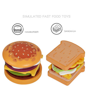 Jouet éducatif en bois pour enfants, jouets de simulation de <span class=keywords><strong>restauration</strong></span> <span class=keywords><strong>rapide</strong></span>, hamburger en bois, sandwich, mini-aliments, jeu de rôle pour enfants - Product Image 5