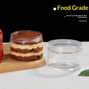 Food Grade Clear Round <b>Plastic</b> <b>Jar</b> With Screw Lid Leak Proof Transparent Container For Snack Dessert Nut Food Storage - Product Image 1