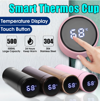 Bouteille intelligente moderne en acier inoxydable avec affichage LCD de la température, 500 ml, isotherme écologique, maintien thermique 12-24 heures