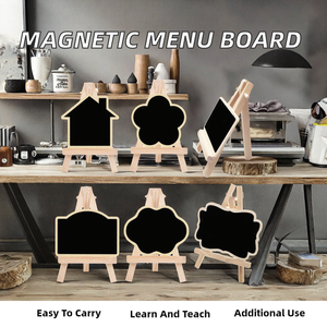 Mini Pizarra de Madera de Doble Cara Borrable, Letreros con Forma Irregular de Casa, Flor, Ola, Número de Mesa, <span class=keywords><strong>para</strong></span> Cafetería, Boda - Product Image 2