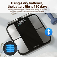 Báscula Digital Portátil para Medir la Grasa Corporal con Tecnología de Bioimpedancia, Capacidad de 180 kg, para Baño