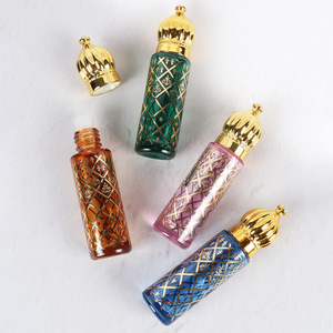 Luxe 8ml Parfum Verre Rouleau sur Bouteille Vide Arabe Huile Essentielle Bleu Violet Noir Conteneur Crème Pour Les Yeux Roller Ball Bouteilles - Product Image 4