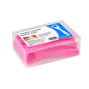 Grattoir à langue pliable à double tête en plastique avec cure-dent, outil de nettoyage buccal pour l'hygiène de la langue - Product Image 2