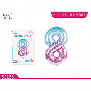 Palloncino Numero 8 in Mylar da 32 Pollici con Stampa Serigrafica a Colori Sfumati per Festa della Mamma, Laurea, Capodanno, Ritorno a Scuola - Product Image 1