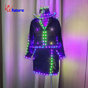 Vente chaude en gros Costume en denim occidental à LED Vêtements de performance lumineux pour les concerts, les rodéos, les soirées - Product Image 5