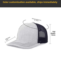 Gorra Trucker de 6 Paneles con Visera Plana, Malla de Algodón, Unisex, Venta al por Mayor de Fábrica, Base Lisa, Admite Logotipo Bordado Personalizado, Gorra para Deportes al Aire Libre