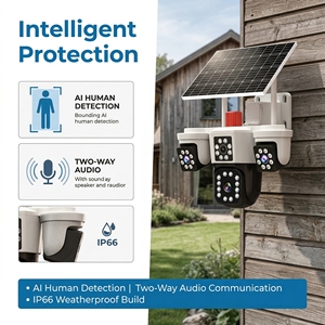 Cámara PTZ 4G de Triple Lente Personalizada de Fábrica Propia, 3MP, <span class=keywords><strong>Seguimiento</strong></span> Automático por IA, OKAM, 360 Grados, Bajo Costo, Venta al Por Mayor - Product Image 3