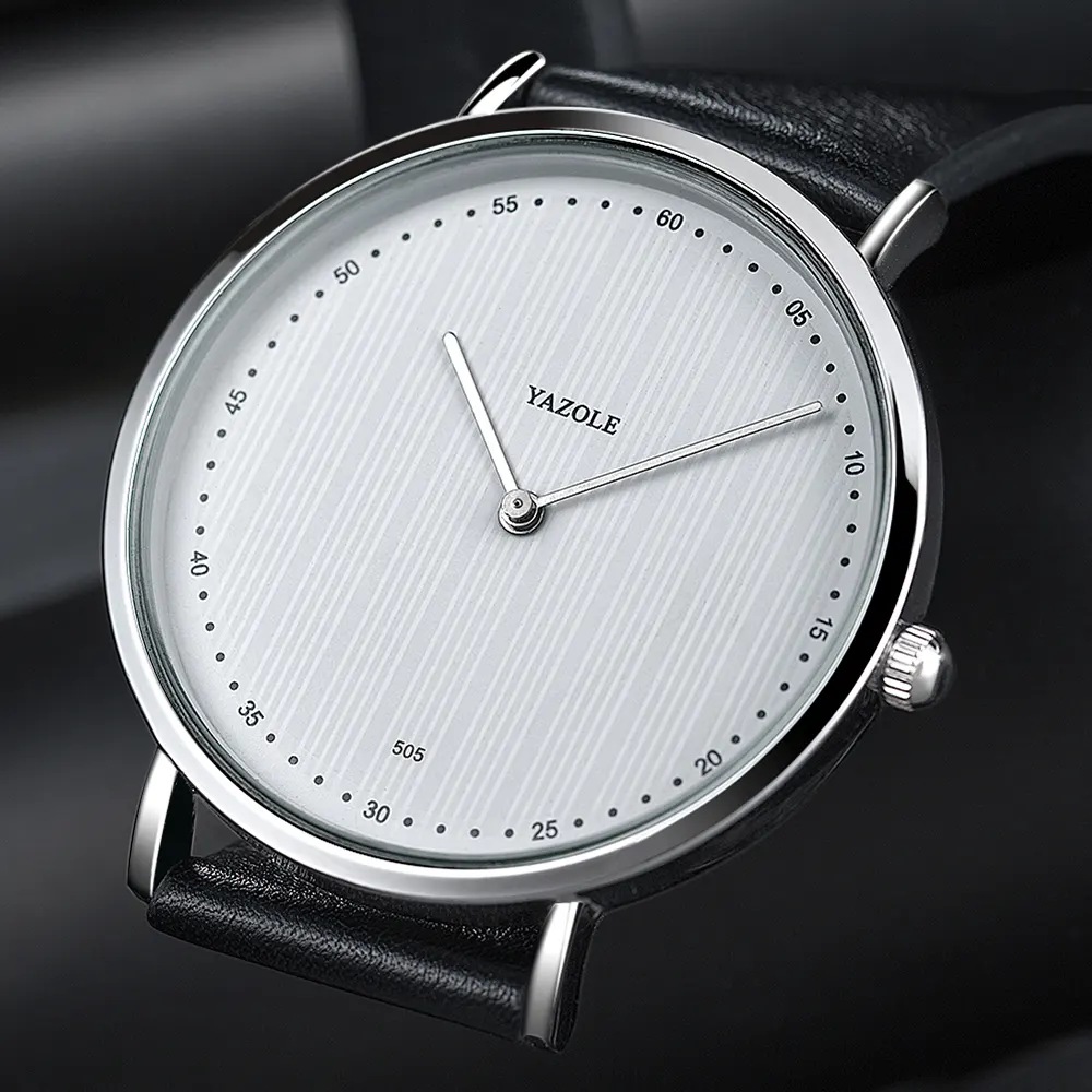 YAZOLE Z 505 минималистский oem логотип на заказ, кварцевые часы movt, кожаные часы, мужские ручные часы для мужчин