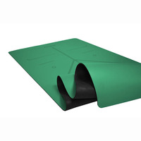 Tapis de yoga en PU doux et confortable avec logo personnalisé, motif personnalisé, épaisseur 5 mm, tapis d'exercice et de fitness, tapis de sport double couche
