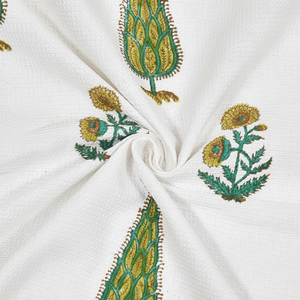 ชุดผ้าขนหนูอาบน้ำผ้าวาฟเฟิลเนื้อนุ่มในอินเดียพิมพ์ลายบล็อกผ้าเช็ดมือ1ผืนและผ้าขนหนูมือ4ผืนสี9 - Product Image 1