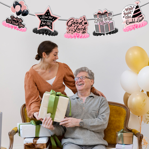 8 قطع من زينة حفلات التقاعد، مركز طاولة على شكل خلية نحل، زينة طاولة ذهبية وردية لحفلات التقاعد السعيدة - Product Image 3