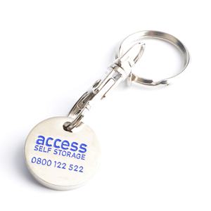 Logo personnalisé pendentif porte-clés Porte <span class=keywords><strong>Cle</strong></span> jeton pièce vierge porte-clés chariot casier à pièces porte-clés cadeau porte-clés en métal - Product Image 2