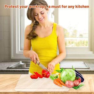 Kitchen Gadgets Non-Slip BPA-Free Food-Grade <b>Acrylic</b> Rectangle Cutting Board Counter Lip Bread Meat Veggies Fruits 17.5x13.5" - Product Image 4