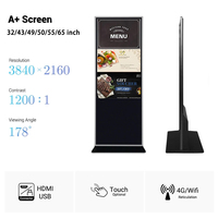 Kiosque tactile d'intérieur 32, 43, 55 pouces, écran LCD sur pied pour publicité, animation et orientation numérique pour magasins de détail et métros