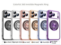 Coque de téléphone antichoc magnétique en PC avec motif animal, résistante aux traces de doigts, support invisible à 360°, modèle 16/17, très tendance