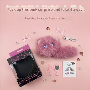 Peluche chat IA tendance ultra-douce avec yeux expressifs qui clignent électriquement, compagnon interactif, poupée animale mignonne, anti-stress - Product Image 3