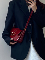 Sac bandoulière portable pour femme en similicuir verni brillant, forme baril, fermeture éclair unique, imperméable, printemps-automne